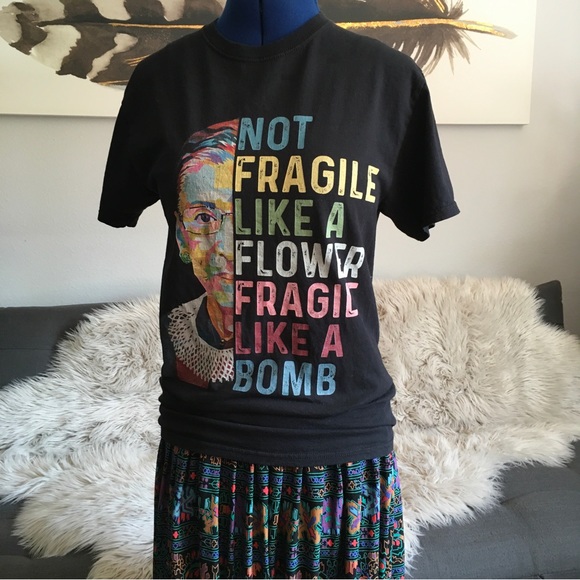 RBG Not Fragile like a flower tee shirt SZ S - Picture 2 of 9